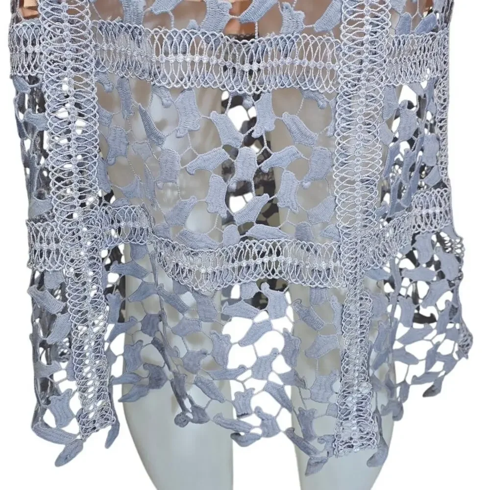 HD In Paris Anthropologie Lilac Mini Lace Overlay Stunning Women's Dress SP NWT - Picture 3 of 5